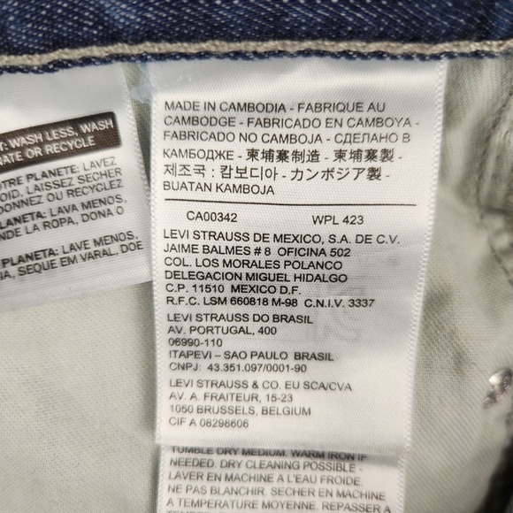 Levi's 514 Men's Jeans 30X30 Straight Fit Blue Sheen Denim CW4012 Blank Red Tab - Picture 9 of 12